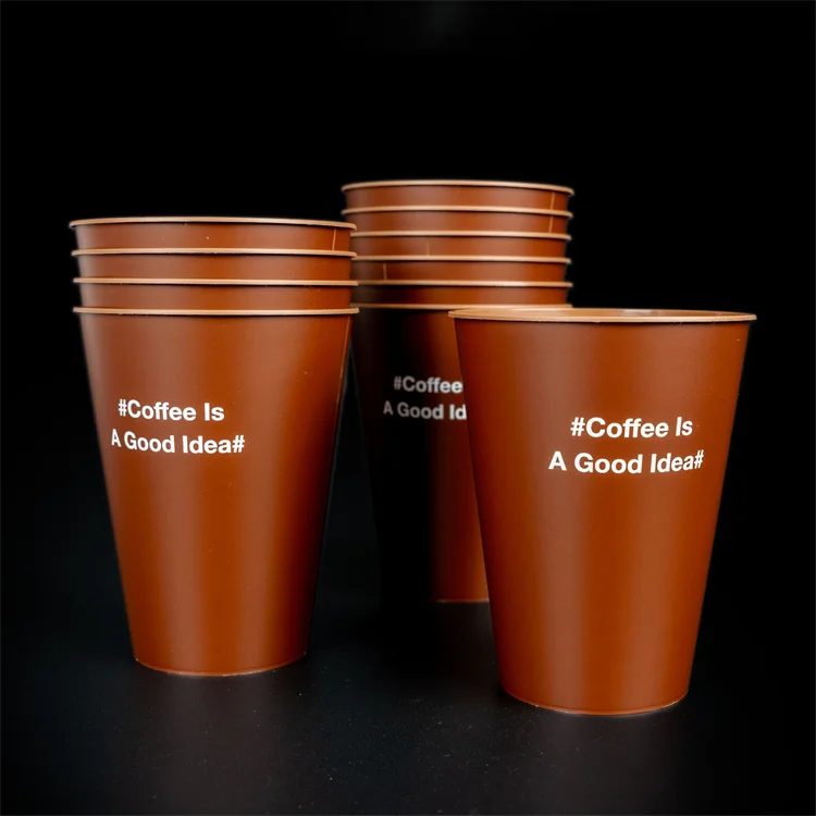 Custom Logo Print Plastic Cup Disposable Ice Coffee Cold Cup Pet Pp Low Moq With Lids Straws