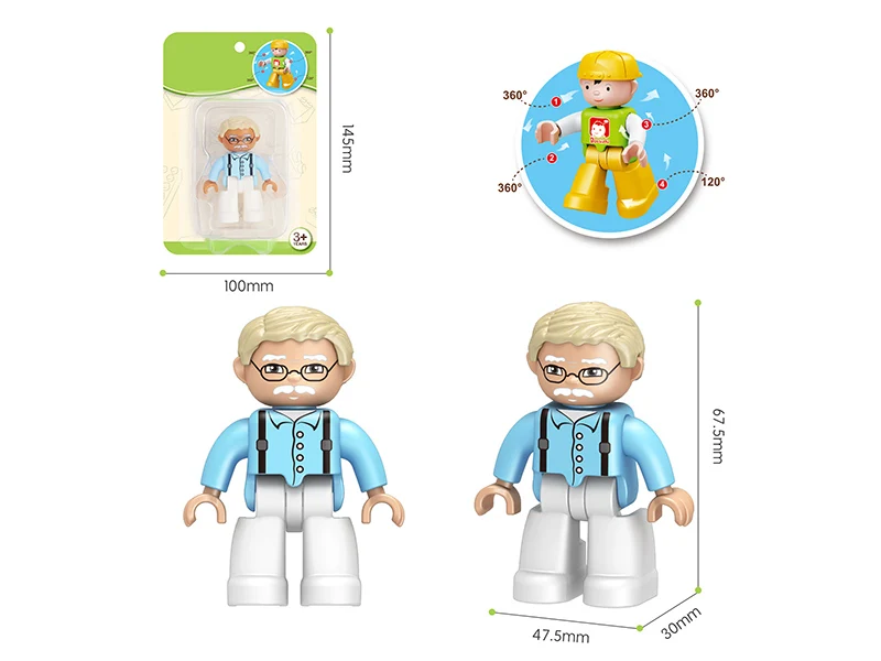 Hot Sale Educational Building Block Toy Plastic Children Diy Assemble Building Block Toy Cartoon Dolls Action Toy