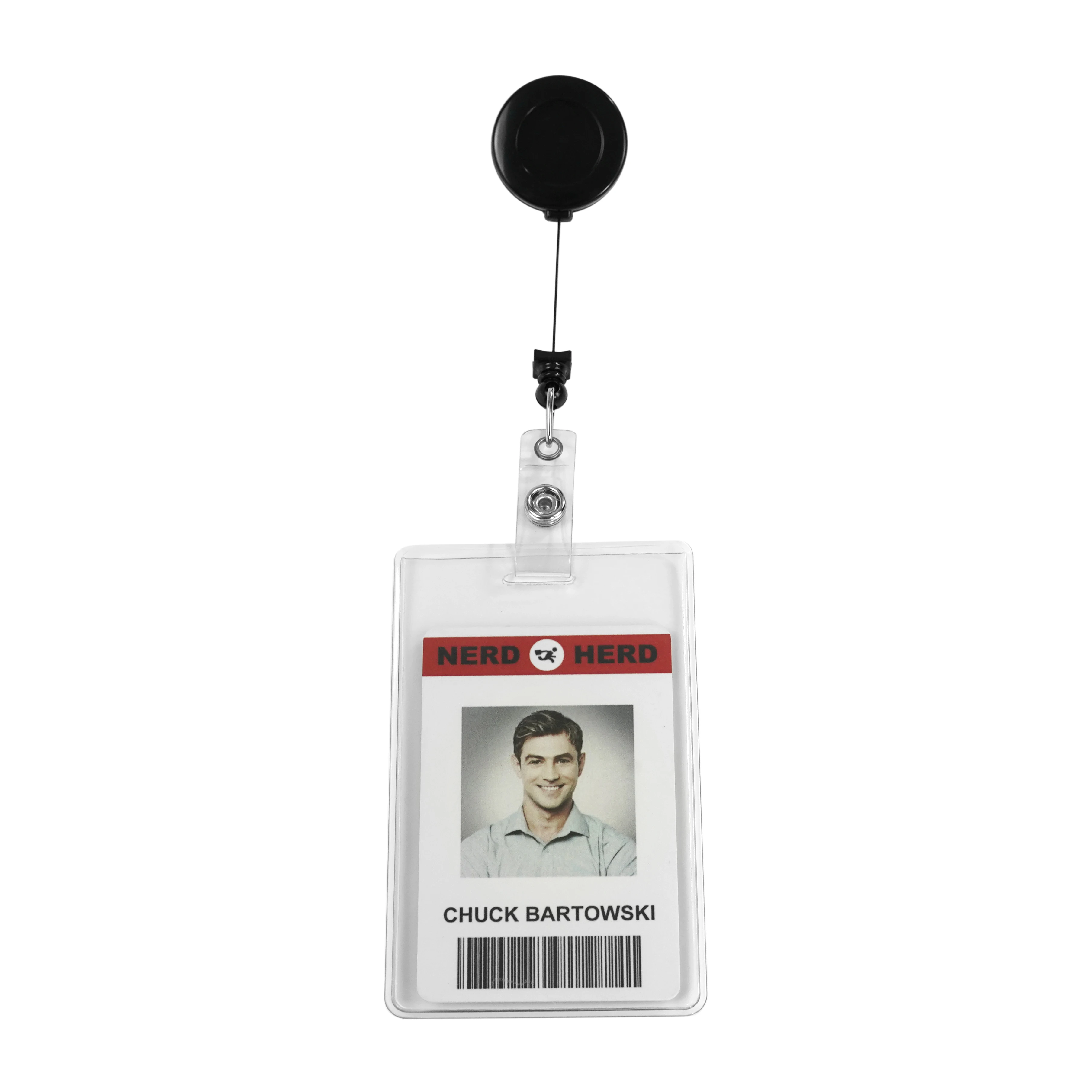 Bestom Waterproof Clear PVC Vinyl Vertical ID Card Holder Nurse Name Tag Sleeve Badge Holders