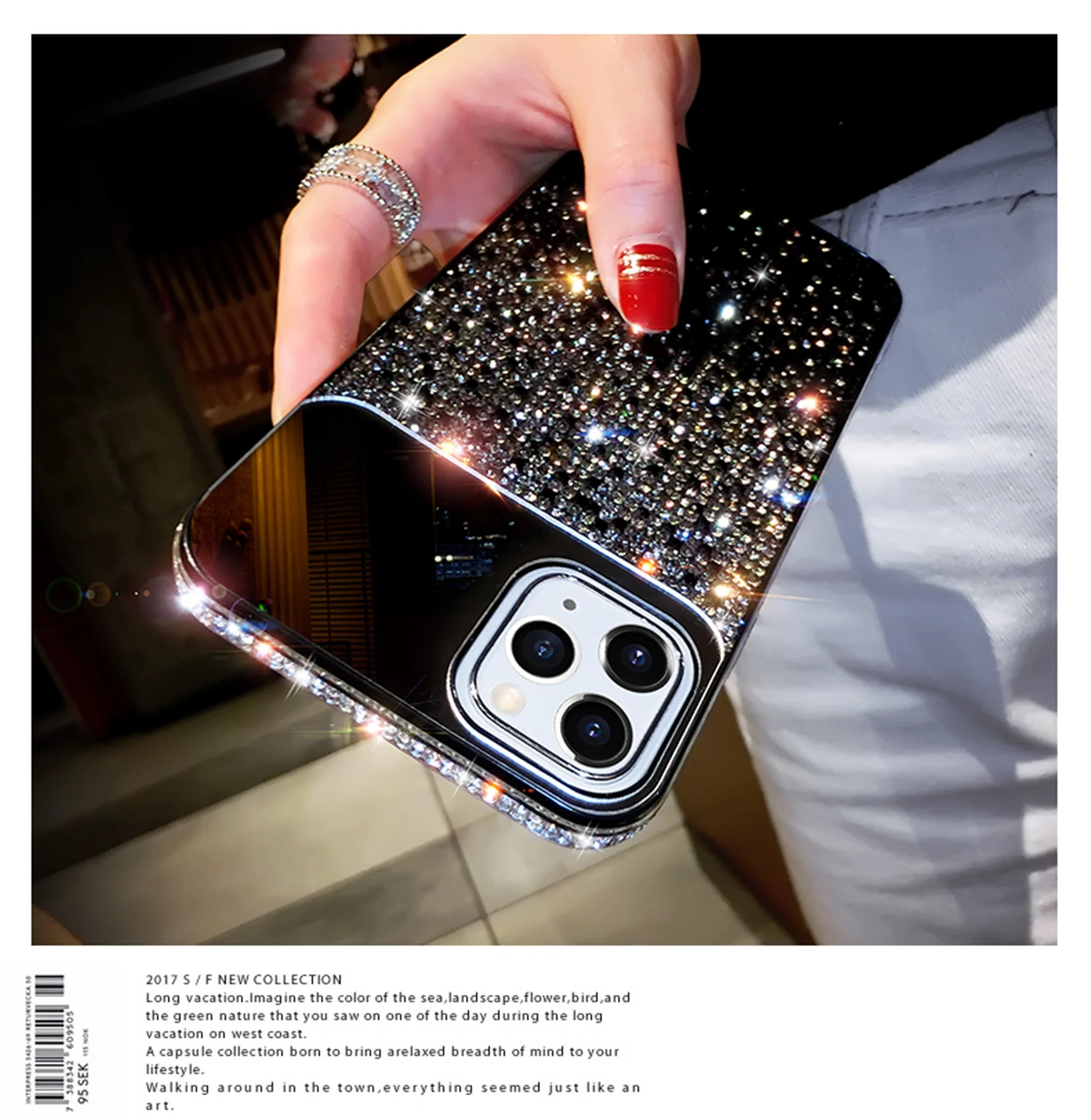 Bling Glitter Mirror Diamond Design Phone Cover Luxury Fashion Designer Cell Phone Cases for iphones