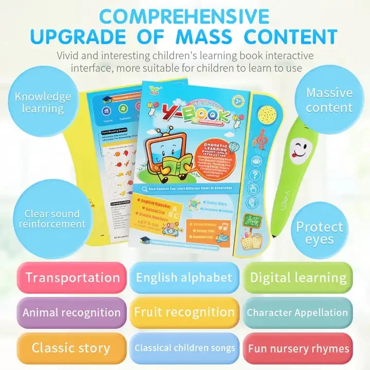 Intelligence Y-Book Early Education Reading E-book Toys  With Pen For Kids Voice Learning  Book Plus Smart Logic Pen