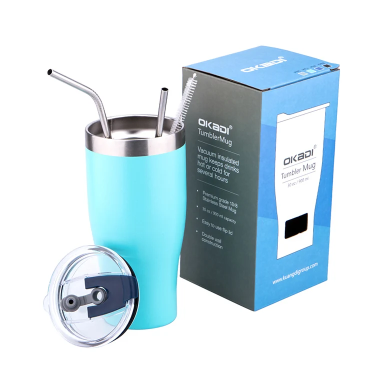  OKADI Оптовая 20 oz 30 Двойная Стенка нержавеющая сталь изолированный стакан для кофе с