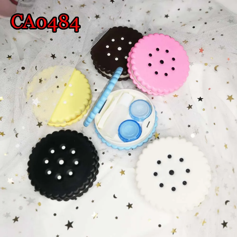 High quality contact lens case biscuit seasame cartoon travel box for Lenses CA0484