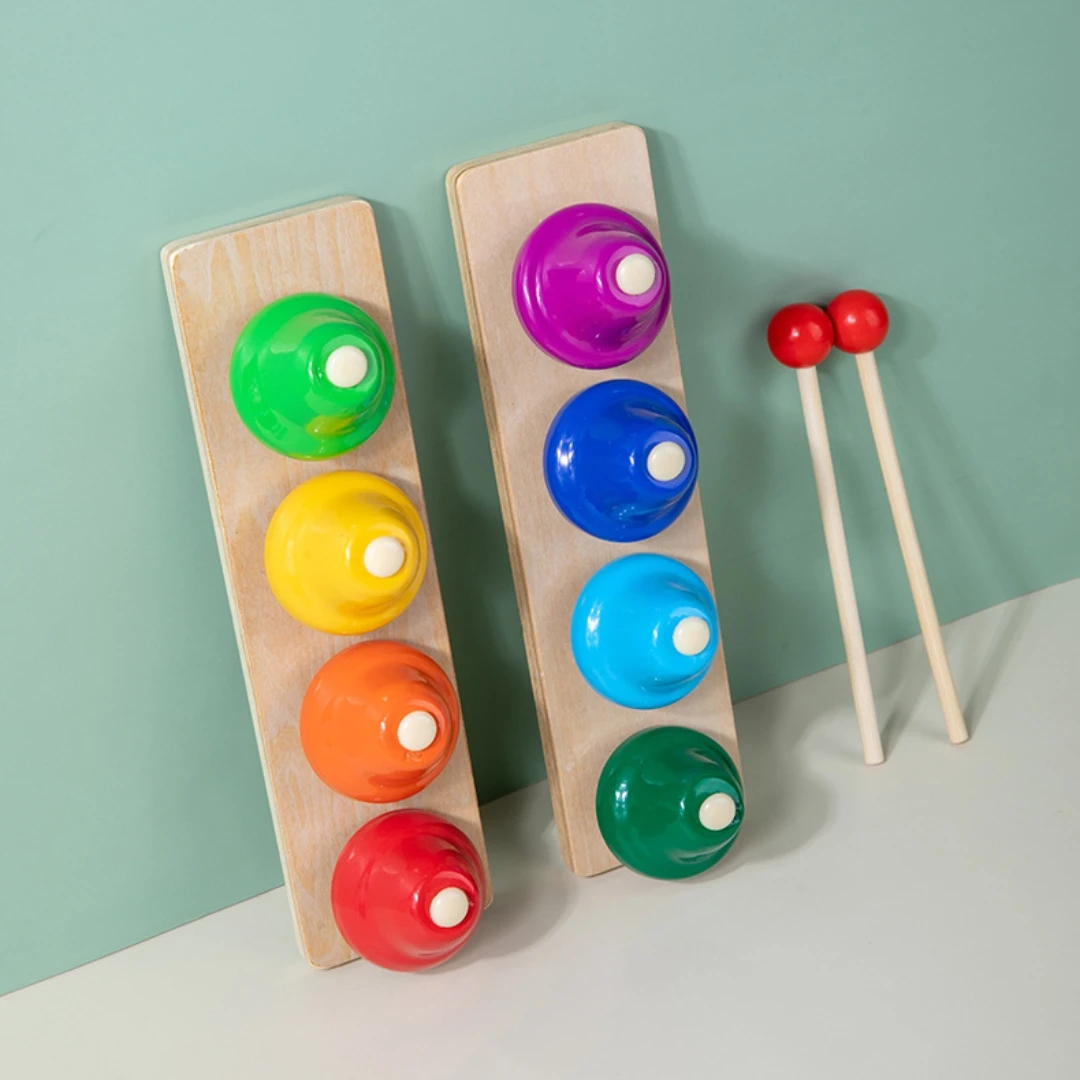 Ролевые Ранние развивающие Красочные Музыкальные инструменты игрушки 8 нот музыкальные колокольчики перкуссионный инструмент