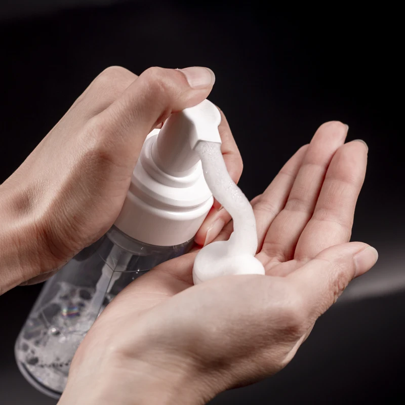 Custom 30ml 50ml 60ml 100ml 150ml 200ml Plastic Foaming Soap Pump Bottle Facial Cleanser Mousse Foam Bottle With Pump