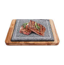 New Type Outdoor Patio Grilling Natural Stone Dark Grey Stone Steak Grill Stone