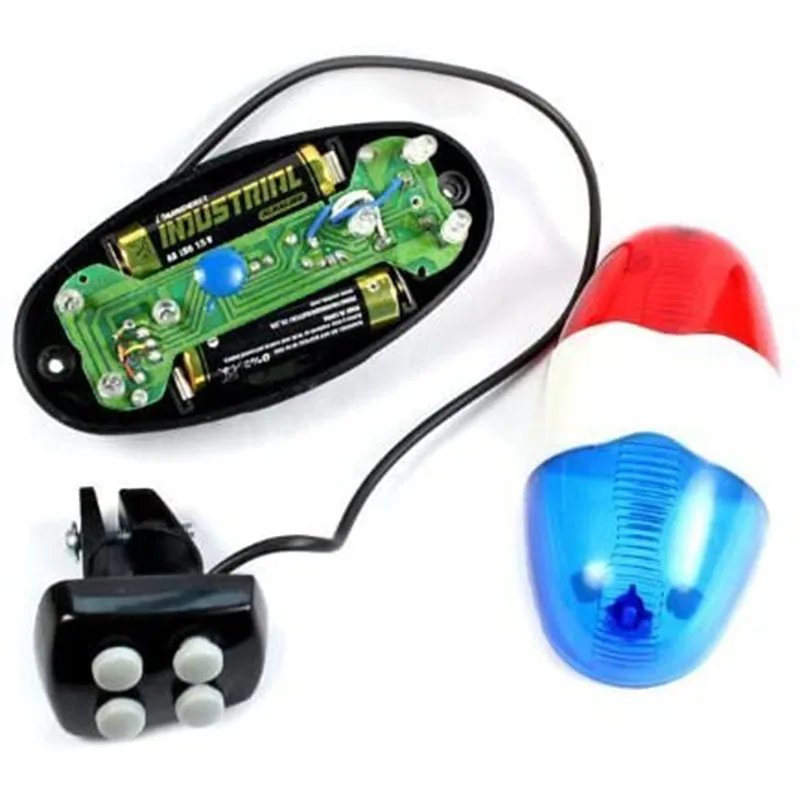 Latest Arrival 6 LED 4 Tone Sounds Bicycles Bell Car Light Electronic Horn Siren for Kid Children Bike Scooter Cycling Lamp