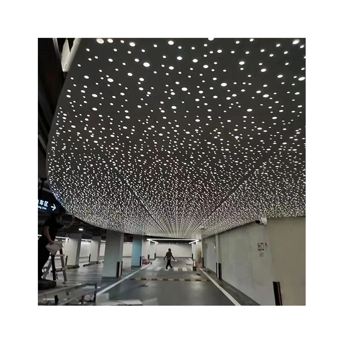 Pop Ular Soundproof Material Perforated Board Ceiling Tile Aluminum Perforated Cnc Cut Metal Ceiling Panels