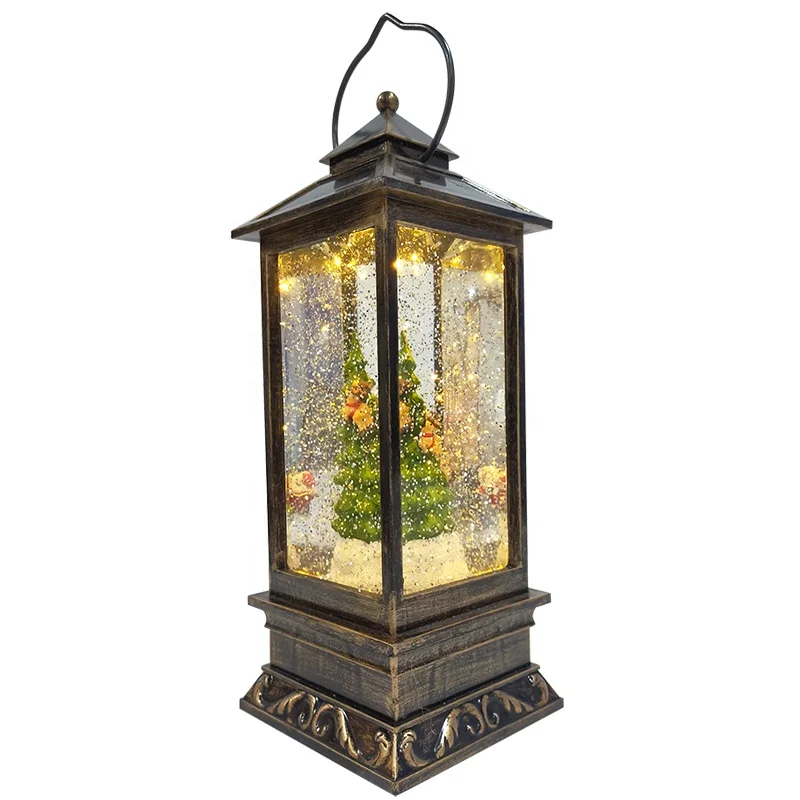 Low MOQ glittering tabletop Promotional Decoration Flying Santa Reindeer in Sleigh Led Electric Christmas Snow Globe For Sale