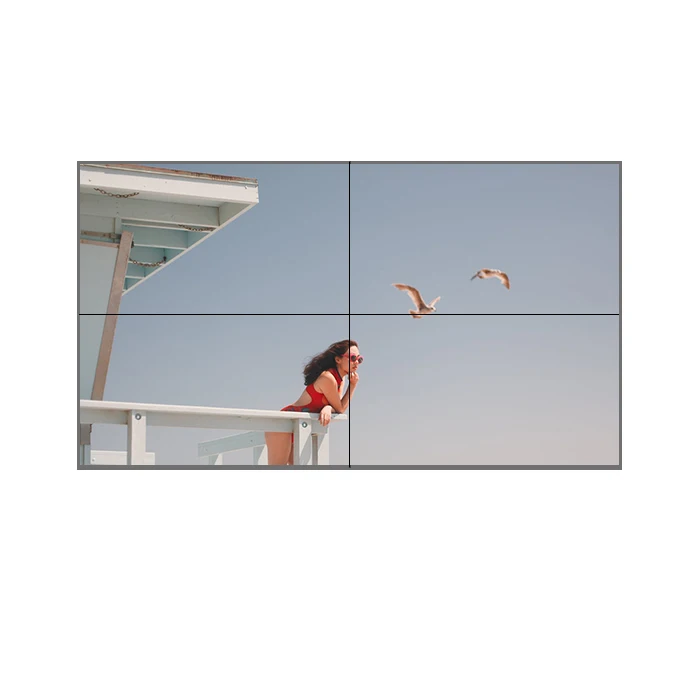 Flexible 55 inch FHD 3.5mm Bezel 500nits Brightness Floor Stand DID LCD Video Wall with Industrial LCD Panel