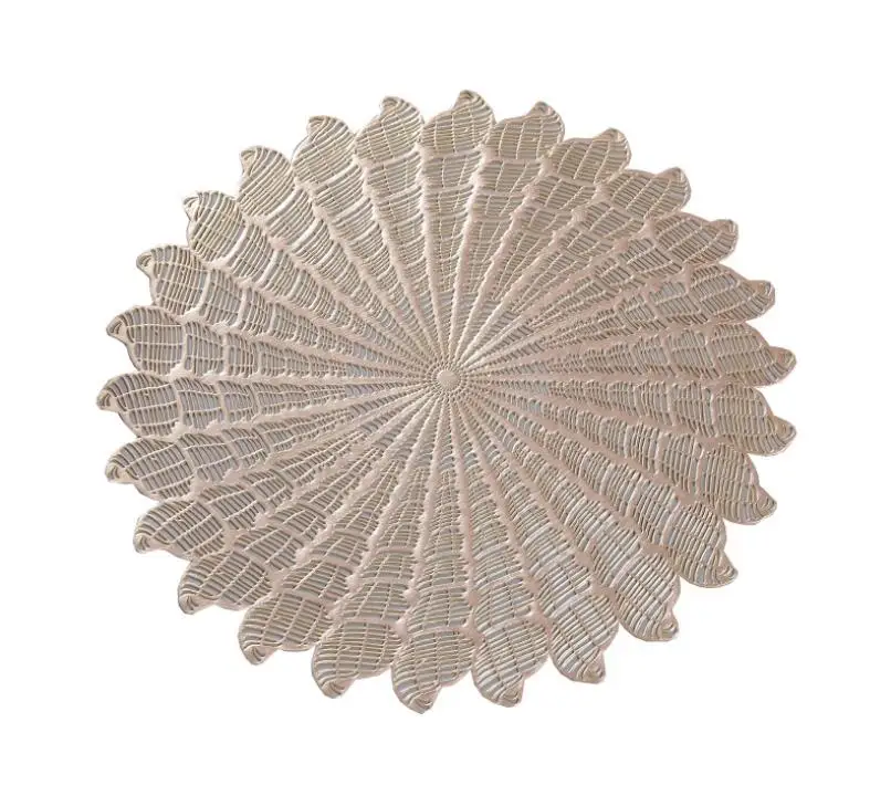 Eco-friendly Table Mat/placemat Placemat Mats & Pads Modern 7 Days KOREAN Round Sustainable Pvc,pvc Popular Foldable Gold Sliver