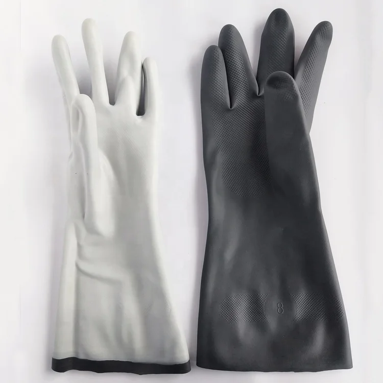 Yulan H69 Black Neoprene chemical resistant industrial long gloves