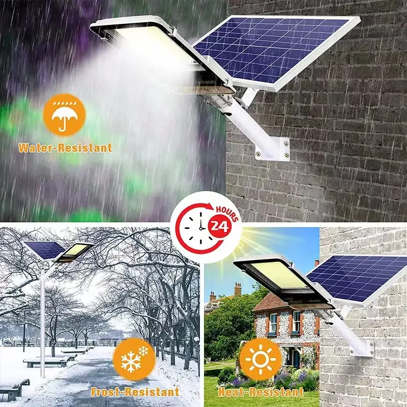 HOT Solar Panel Street Light integration Solar Pole Lamp with Remote Control Dusk to Dawn Waterproof Outdoor Solar Street Light