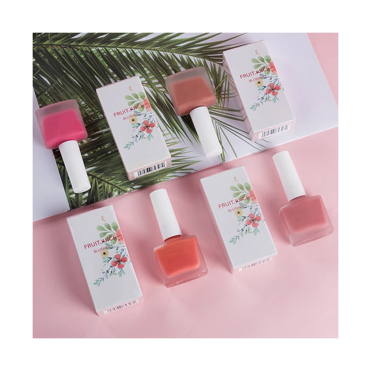 Muting cherry pink peach color matte velvet multipurpose private label blush on make up liquid blusher