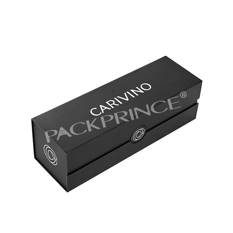 Hign End Wholesale Custom Luxury Cardboard Paper Magnetic Engraved Champagne Flute Red Wine Single Bottle Gift Box