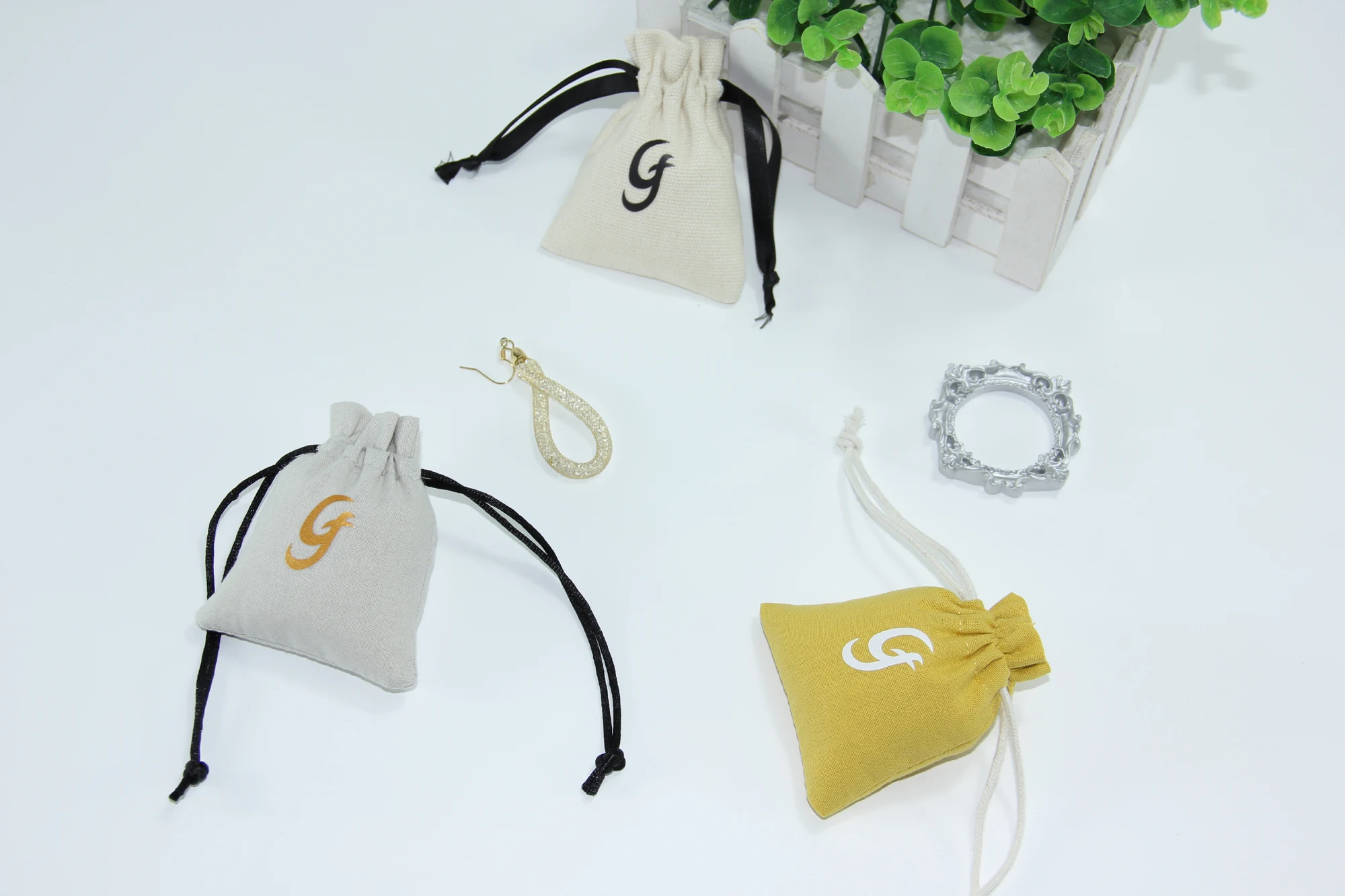 Eco-Friendly Canvas  Packing Storage Pouches  Cotton Drawstring Bag Jewelry Pouch Candy Wedding Gifts Cosmetic Storage Ba