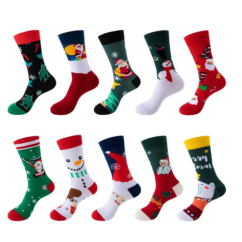 Custom Christmas Socks  Hot New New Year Party Style Christmas Socks Winter Warm Cotton Jacquard Pattern Sock