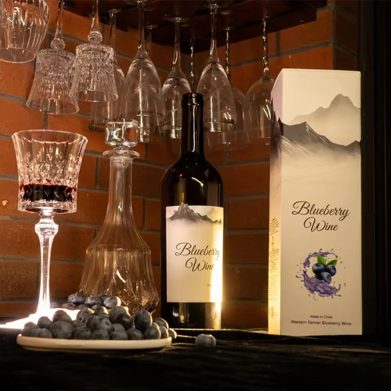High Quality Sparkling Wine 12vol Yantai Dry blueberry wine With alcohol content
