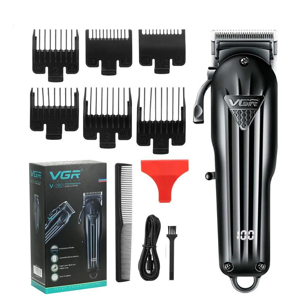 VGR V-282 Rechargeable Hair Clipper Hair Trimmer For Men Shaver Hair Cutting Machine Barber Accessories Cut Machin Beard