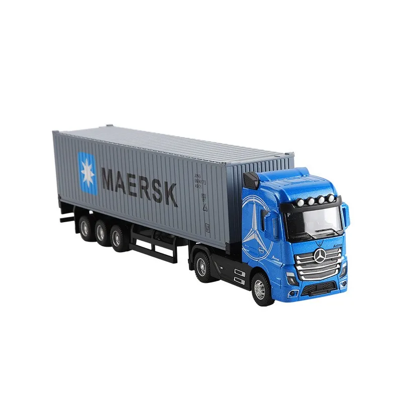 High Quality 1:43 Scale Diecast Alloy Toys Truck Car Model Removable Container Lorry Vehicle With Pull Back For Kids
