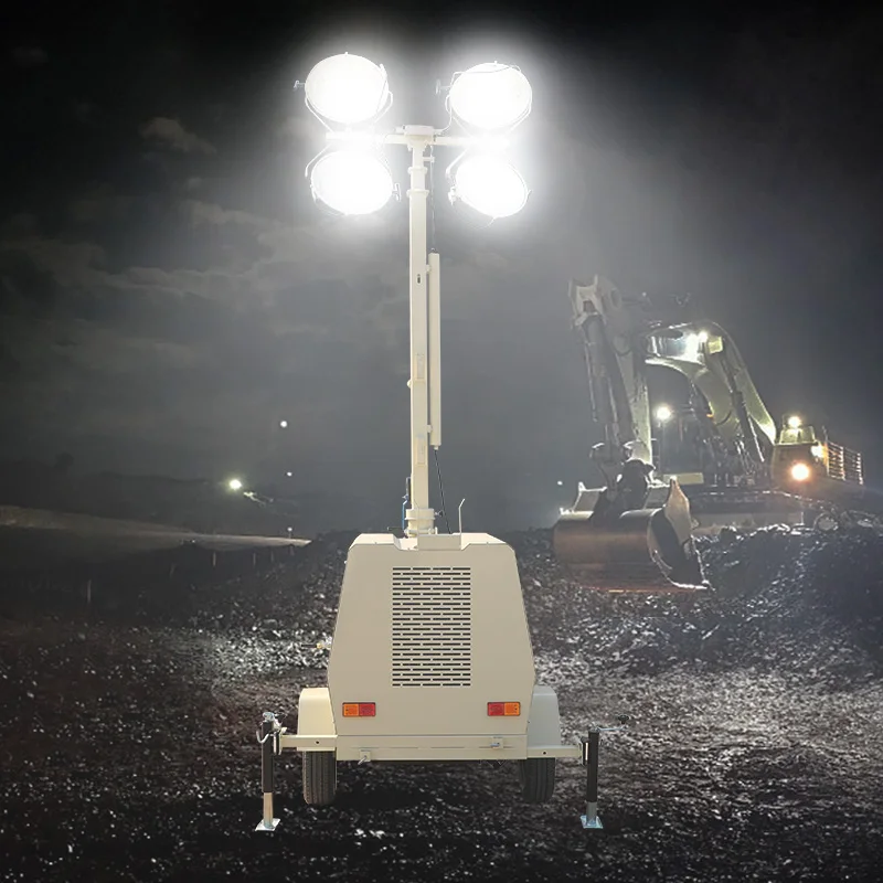 Diesel power generator with light tower