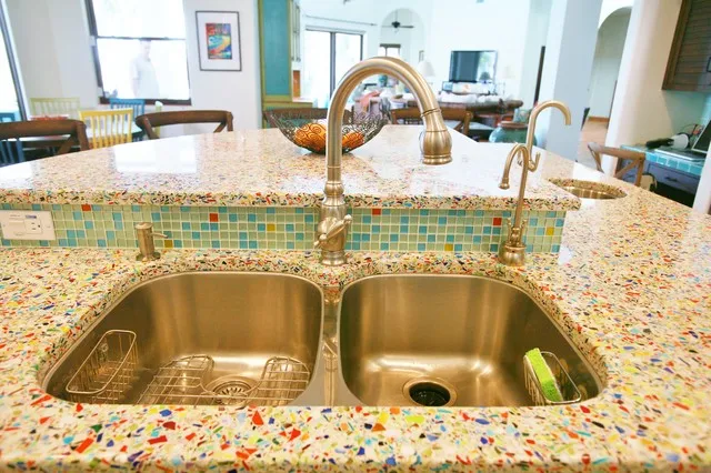 BOTON STONE Ruby Grain Terrazzo Stone Kitchen Countertop Ceramic Tiles Terrazzo Tiles Stone