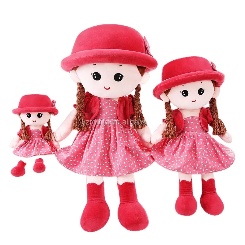 Plush doll for girls w/long hair