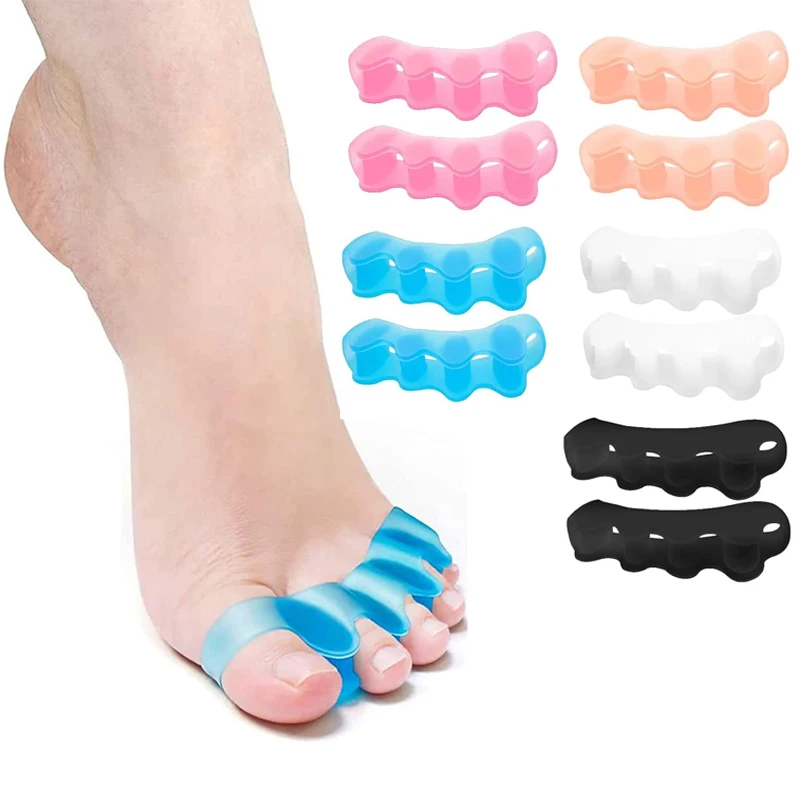Preventing Rubbing Bunion Corrector Overlapping Hammer Toe Straightener Stretcher Soft Silicone Gel Toe Spacers for Bunions