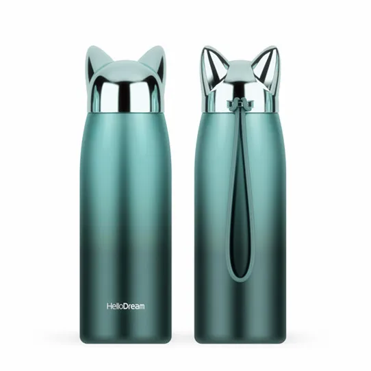 300ml Thermos Bottle Stainless Steel Vacuum Flasks Cute Cat Ear Thermal Cup Portable Travel Outdoor Mug for Coffee Tea Milk