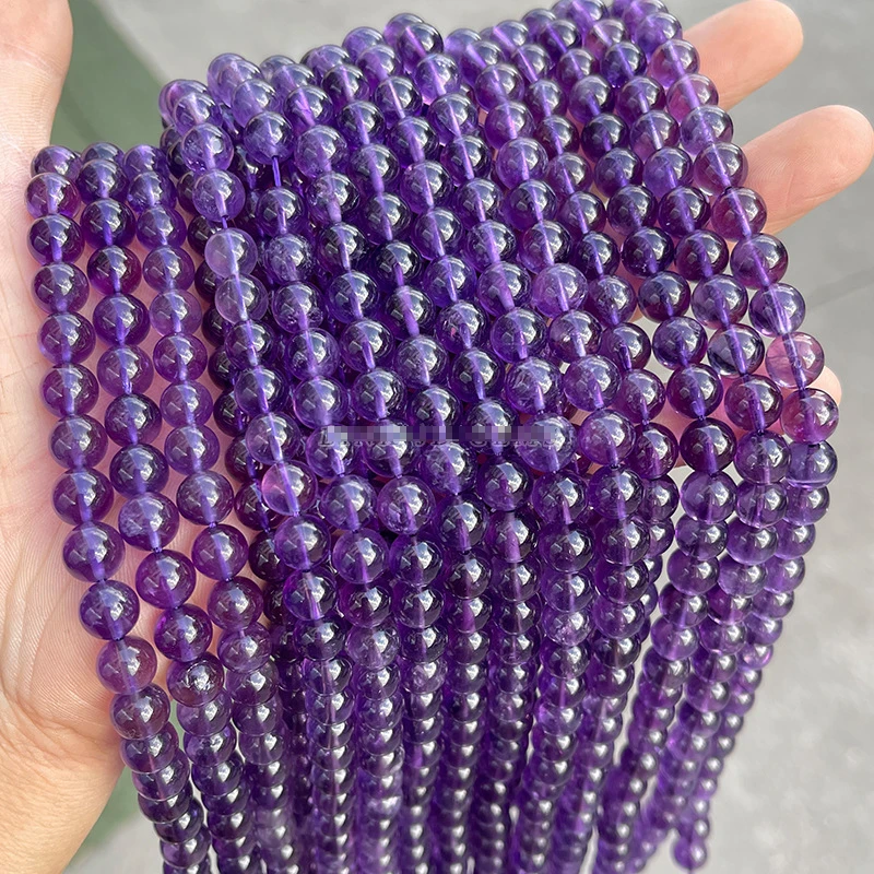 High quality Amethyst beads Crystal round beads jewelry making natural real stone accessories products in stock wholesale