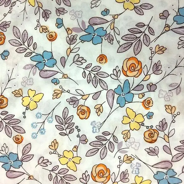 Высококачественная Яркая дизайнерская легкая хлопчатобумажная ткань для рубашек с маленьким цветочным