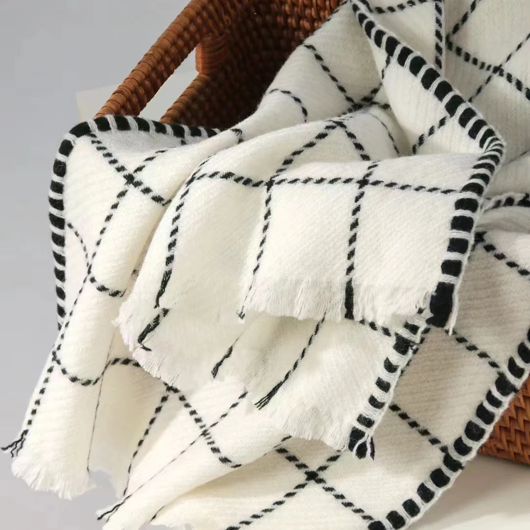 Inner Mongolia 26s 40*190cm Winter Thick Men Women 100% Wool Scarf