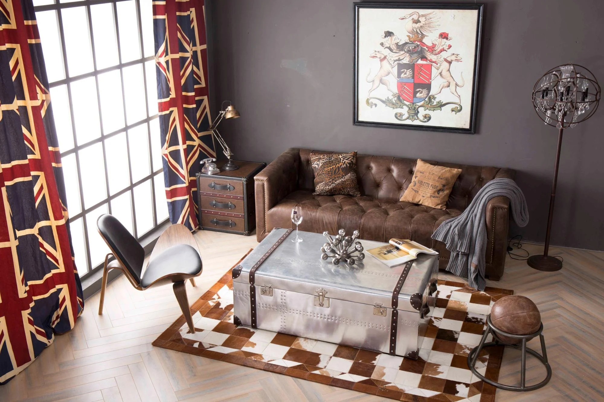 Домашняя мебель, многофункциональный большой алюминиевый журнальный столик с багажником