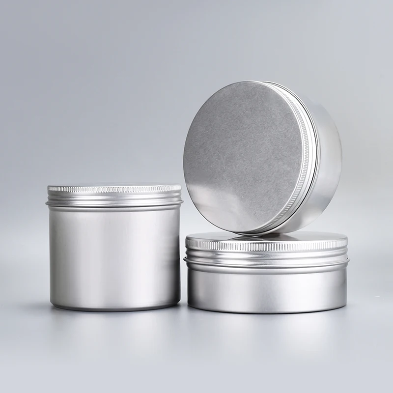 Wholesale Factory Price Custom Metal Storage Container 10g 50g 200g 500g Silver Aluminum Cosmetic Tin Jar for Cream Lip Balm