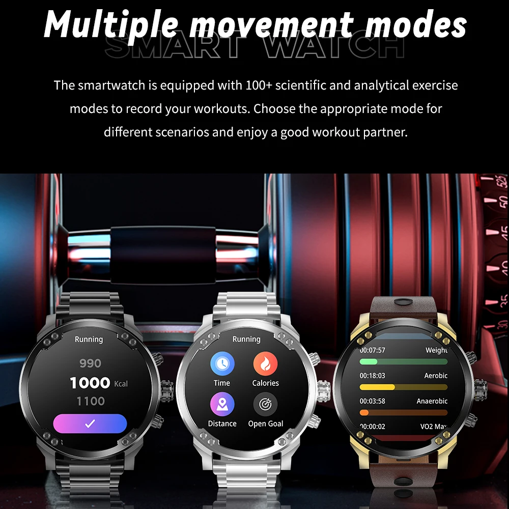 VALDUS 1.8 Inch HD Big Round Screen Blood Oxygen IP68 Waterproof  Smartwatch Multi Sports Mode Function VS53 Fashion Smart Watch