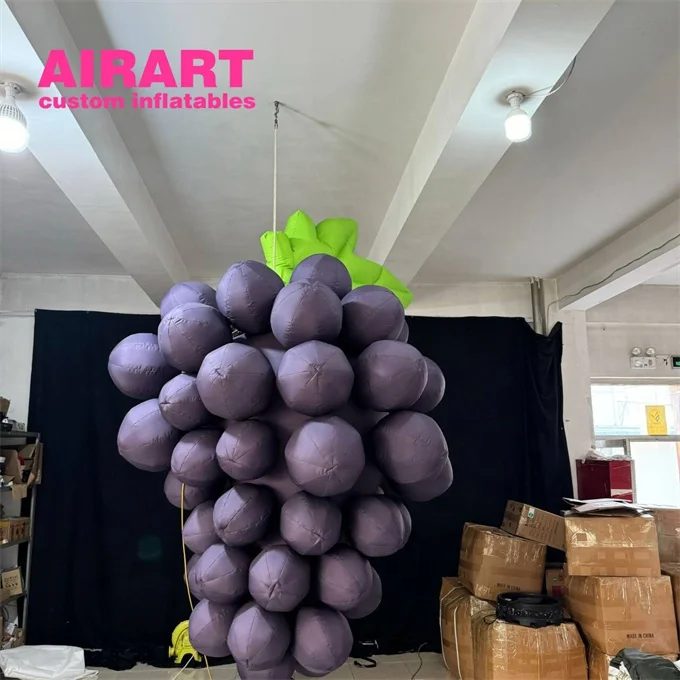 Event decoration Inflatable fruit grape models customized, purple inflatable grape for the event