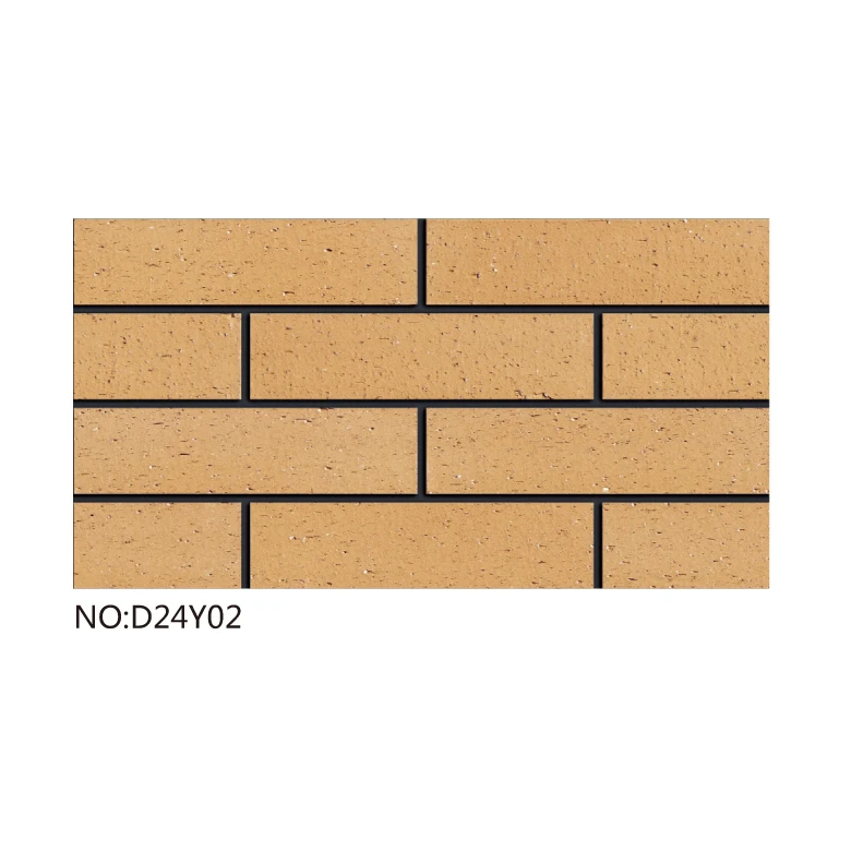 Exterior wall facade brick slip veneer 240x60mm custom sizes wire cutting yellow  kiln fireproof terracotta brick cladding