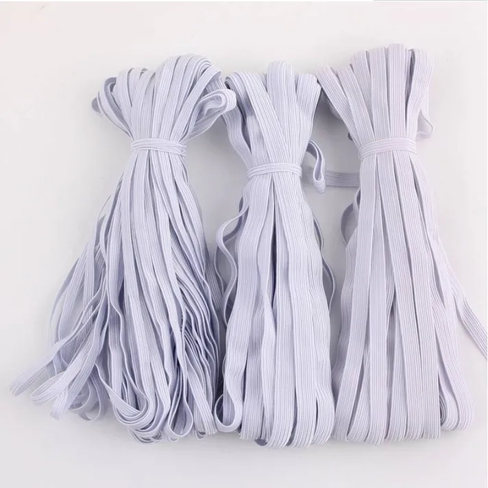 Custom Black White Polyester Rubber Elastic Webbing Band High Elastic Band