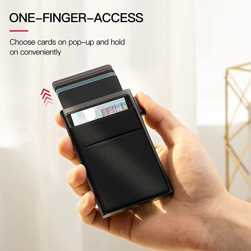 Оптовая продажа ультратонкий металлический кошелек/RFID блокирующий держатель для кредитных карт/тонкий всплывающий кошелек путешествий и работы алюминиевый