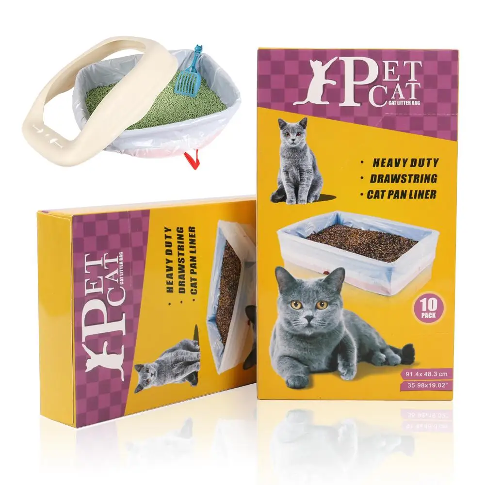 Cat Litter Box Liners 30 Count Drawstring Cat Waste Liners