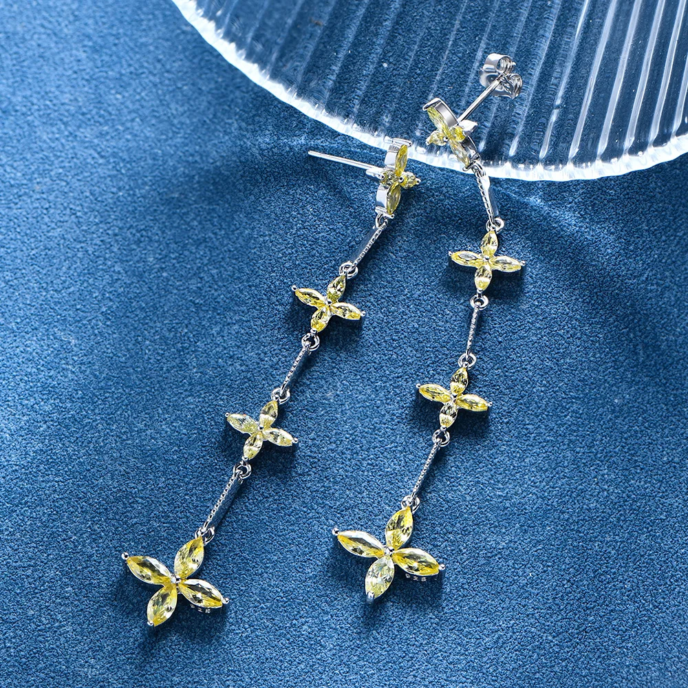 Custom Fashionable Fine Jewelry Tassel Stud Earrings 925 Silver Designs Beautiful Earrings For Women