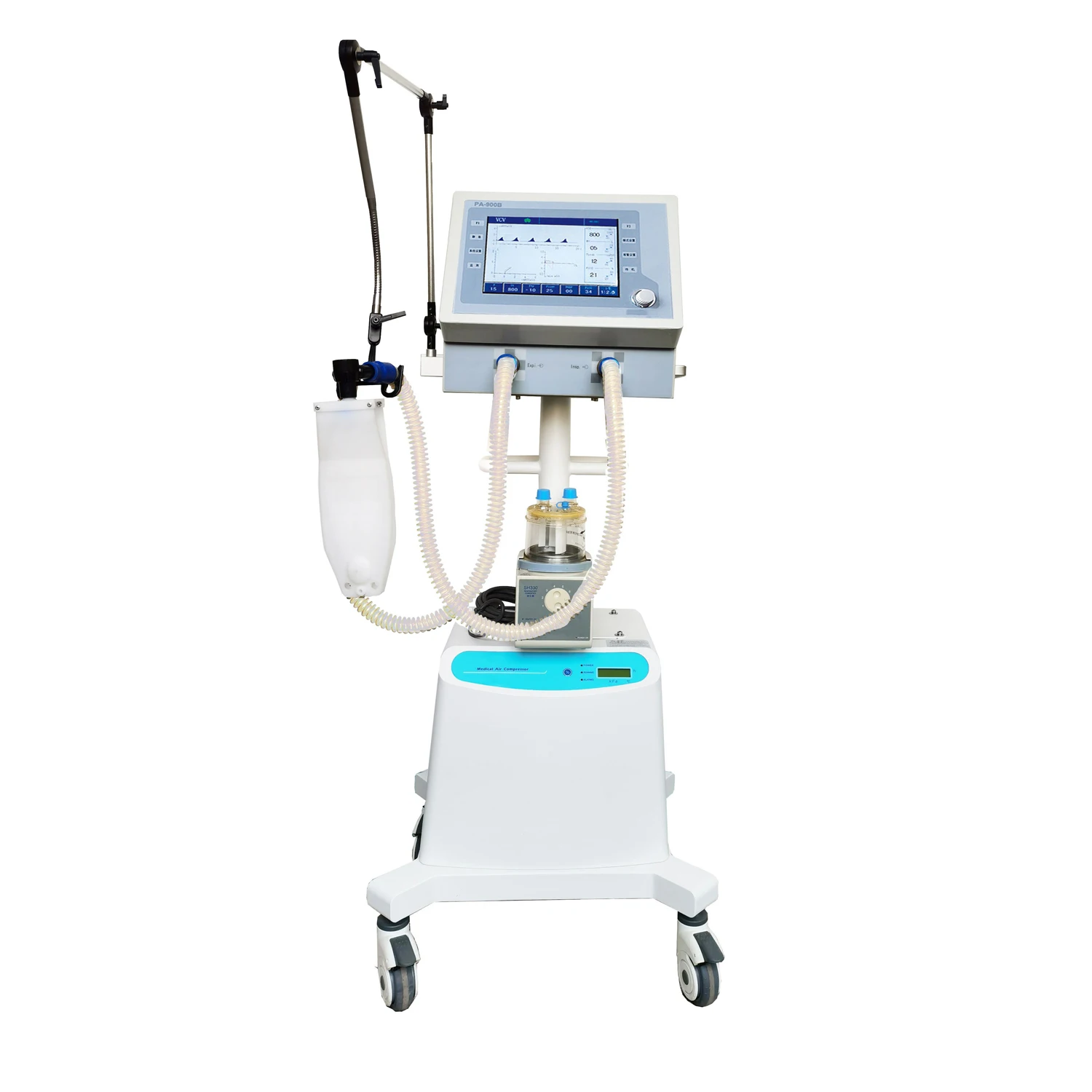 Ventilator breathing apparatus ICU ventilator machine with air compress hospital ICU machine Ventilator with Silent compressor
