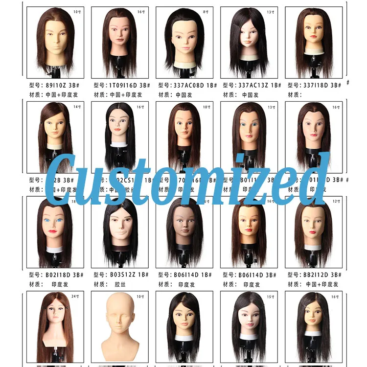 100% Real Hair Small Size Mini Manikin Head Styling Hairdresser Training Head,Cosmetology Mini Doll Mannequin Head