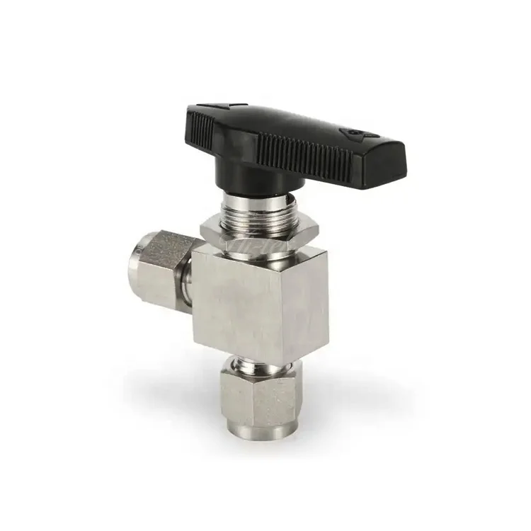 1/4 из нержавеющей стали OD 316 304 двойной наконечник компрессионный трубчатый угловой шаровой клапан