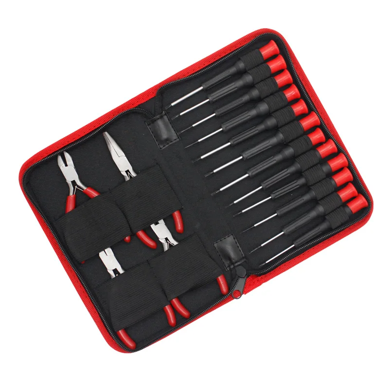 16pcs plier screwdrivers tool bag diagonal plier tools for home office outdoor factory price hand tool kit