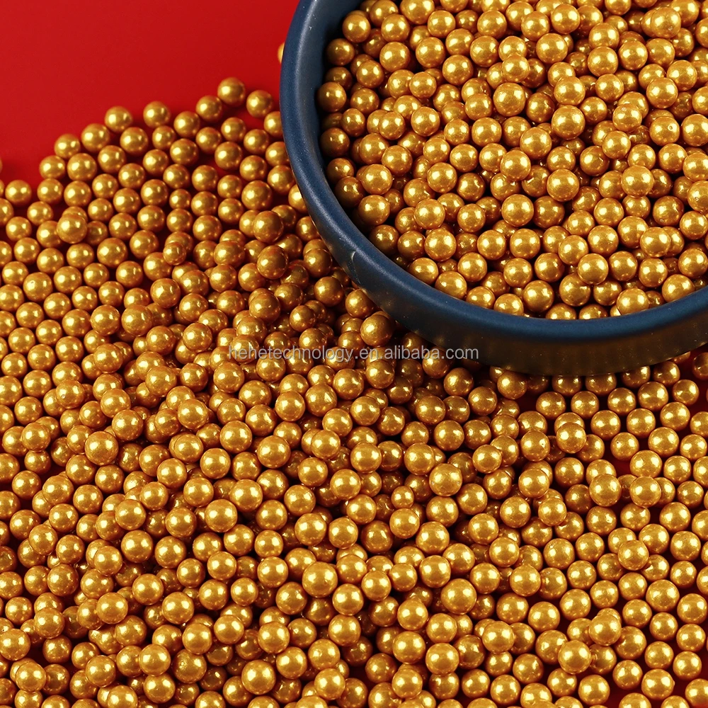 4mm Edibles Solid Gold Beads Bakery Decoration Ingredients Sugar Pearl Sprinkles Edible Gold Cake Sprinkles for Cake Decorating