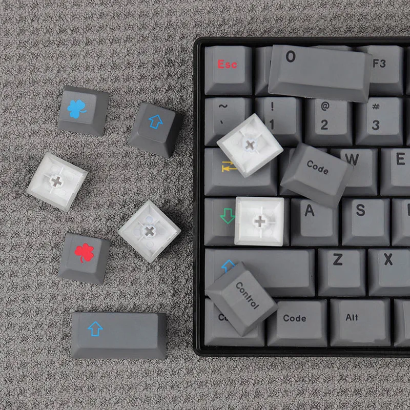 GMK Dualshot Theme 129 Keys PBT DYE-SUB Cherry Profile Keycaps For Mechanical Gaming Keyboard Grey Series Key Caps