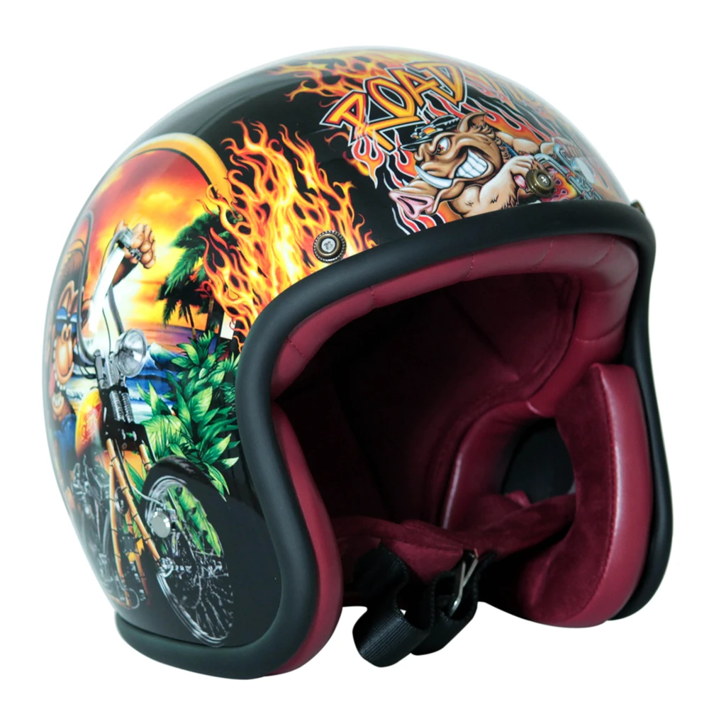 Vintage Open Face Motorcycle Helmet High Quality Motorbike  Chopper Style Retro Helmets Moto Capacete Scooter Helmets DOT