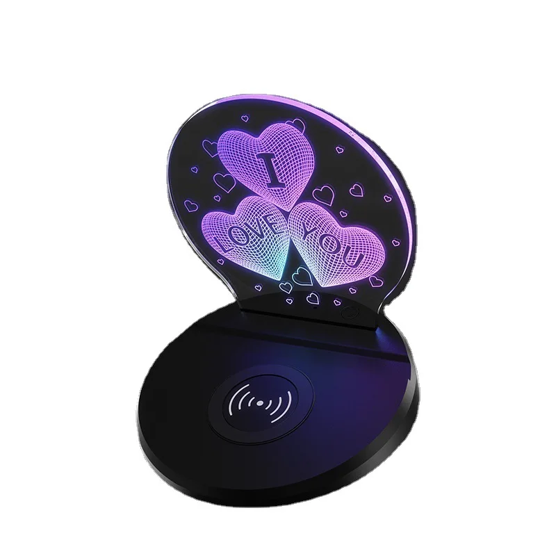 Wholesale Factory Price OEM Logo LED Fast Charging Wireless Charger Support For Iphone 13