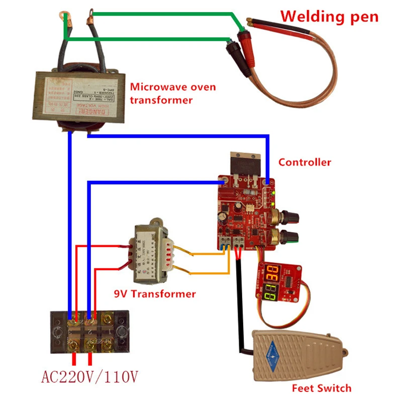 40A /100A Spot Welding Machine Control Board Welder Transformer Controller Board Timing Current Time Current Digital Display